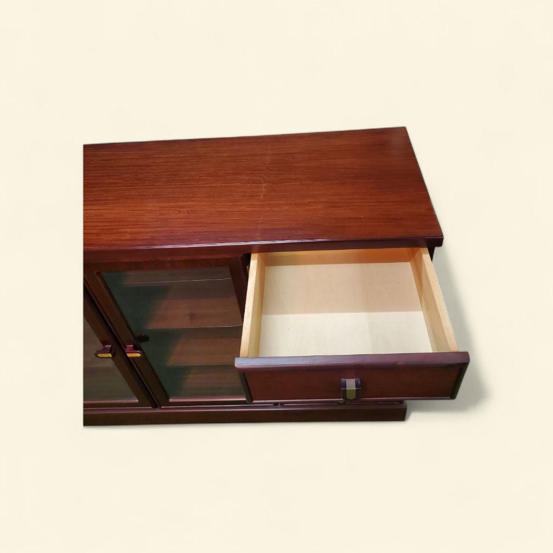 起立木工　 キャビネット 　サイドボード　ガラス扉・引き出し5段付き　両面ハッチ