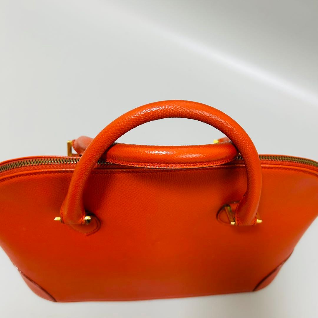 ETRO エトロ レザー ハンドバッグ ショルダーバッグ　2way オレンジ系