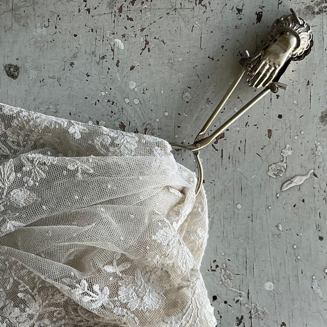 【超希少】１９世紀　フランスアンティーク　リフタークリップ　ハンドモチーフ