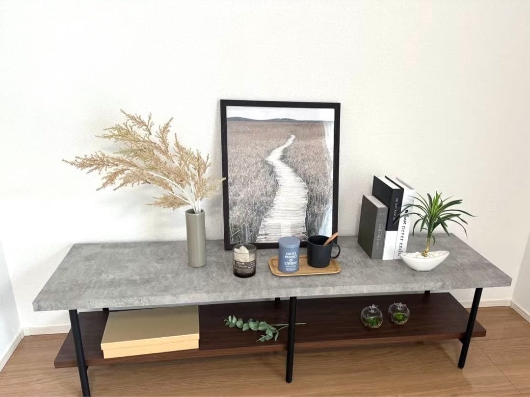 【新品·完成品】おしゃれなテレビ台ローボード 150cm ミドルブラウン×グレー