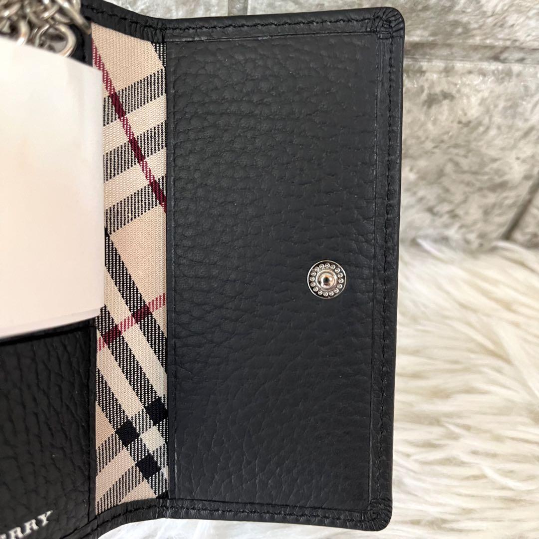 【新品未使用】バーバリー　裏地ノバチェック　レザー　5連キーケース　ユニセックス