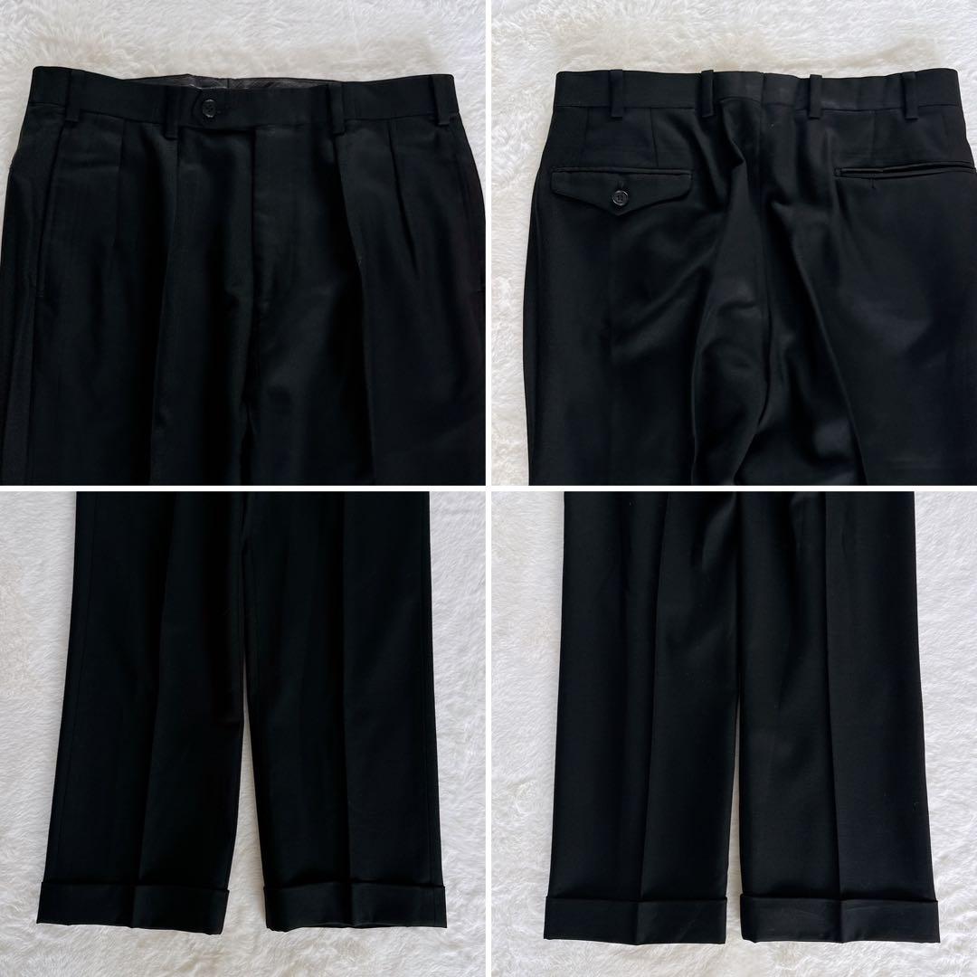 【バーバリーブラックレーベル】スーツ 3ピース 黒 38 Super 120's