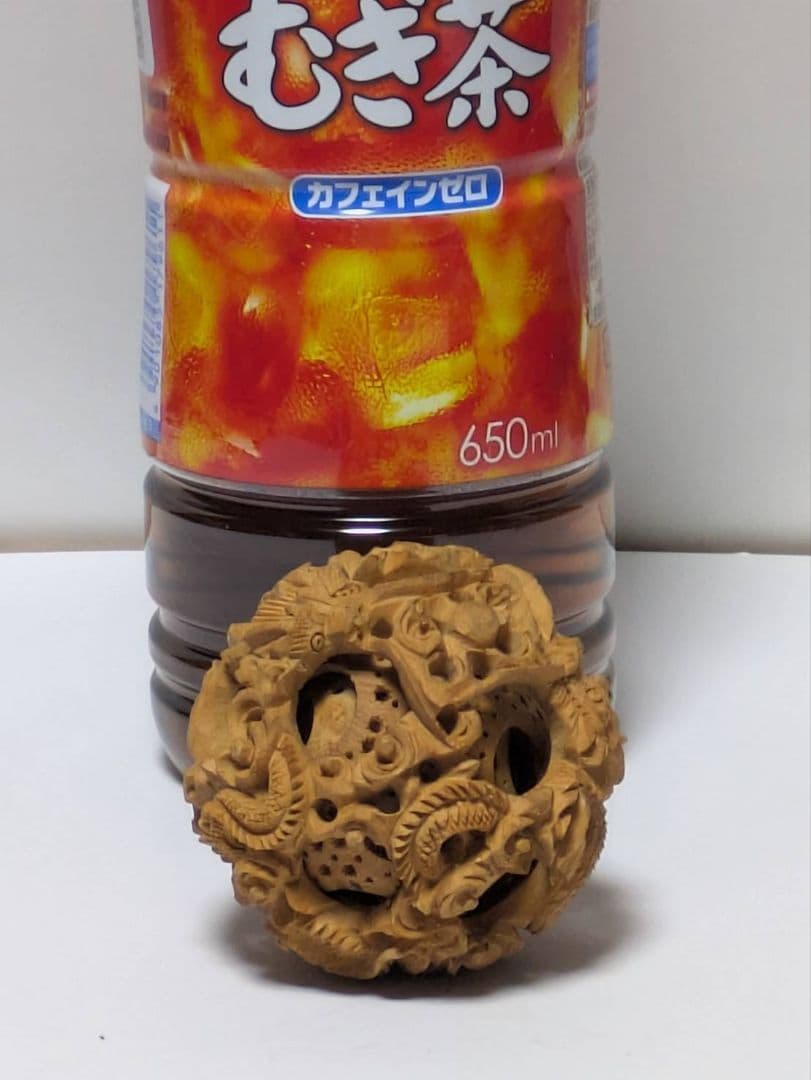 中国 透かし彫 多層球 天球 鬼工球 木彫り 彫刻 龍紋彫 オブジェ 中国美術