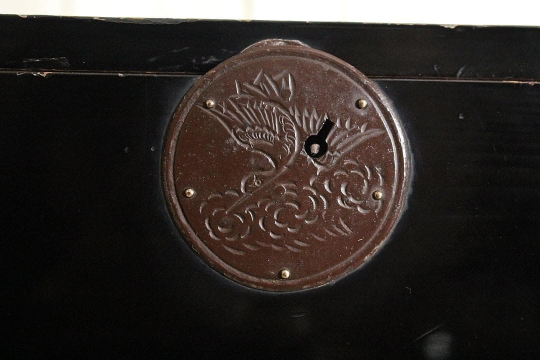 綺麗な丸金具庄内箪笥　3段　タンス　収納　古家具　古民家　時代家具