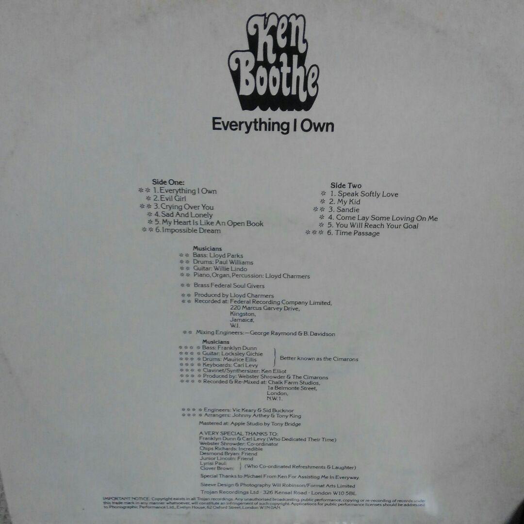 洋楽 everything i own/ken booth