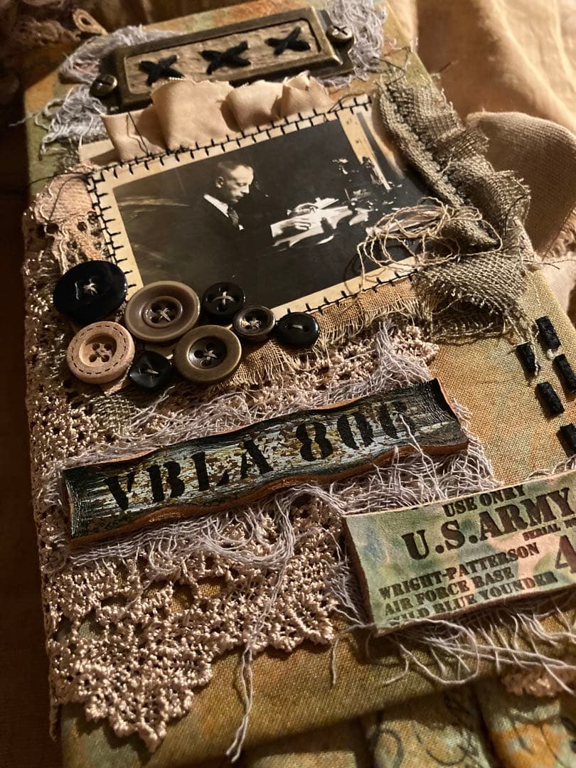 男前ジャンクジャーナル　雑記帳　数字　革タグ　ペイント　アンティーク