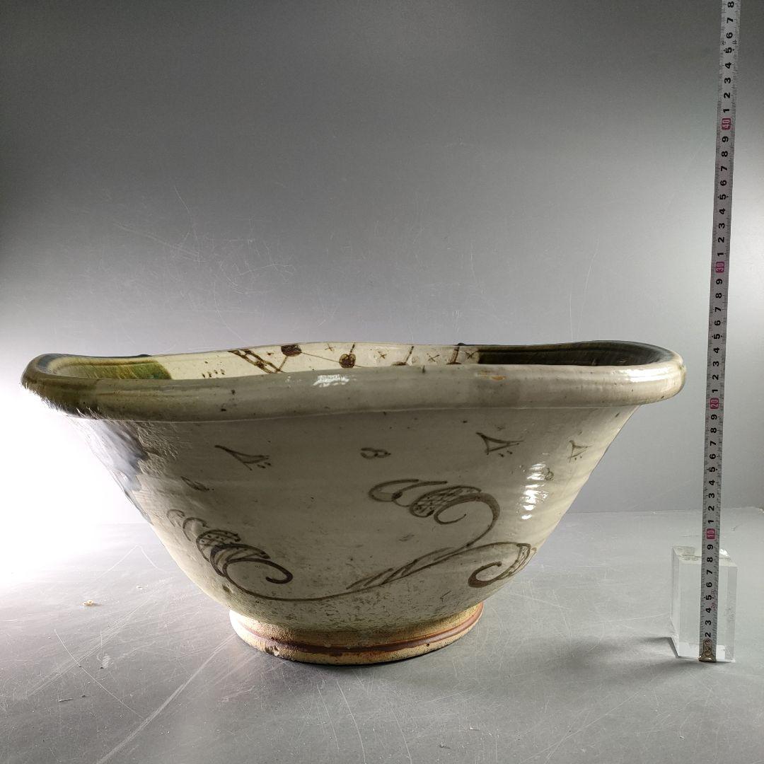 A887-4/織部大鉢/盛鉢/飾鉢/向付/