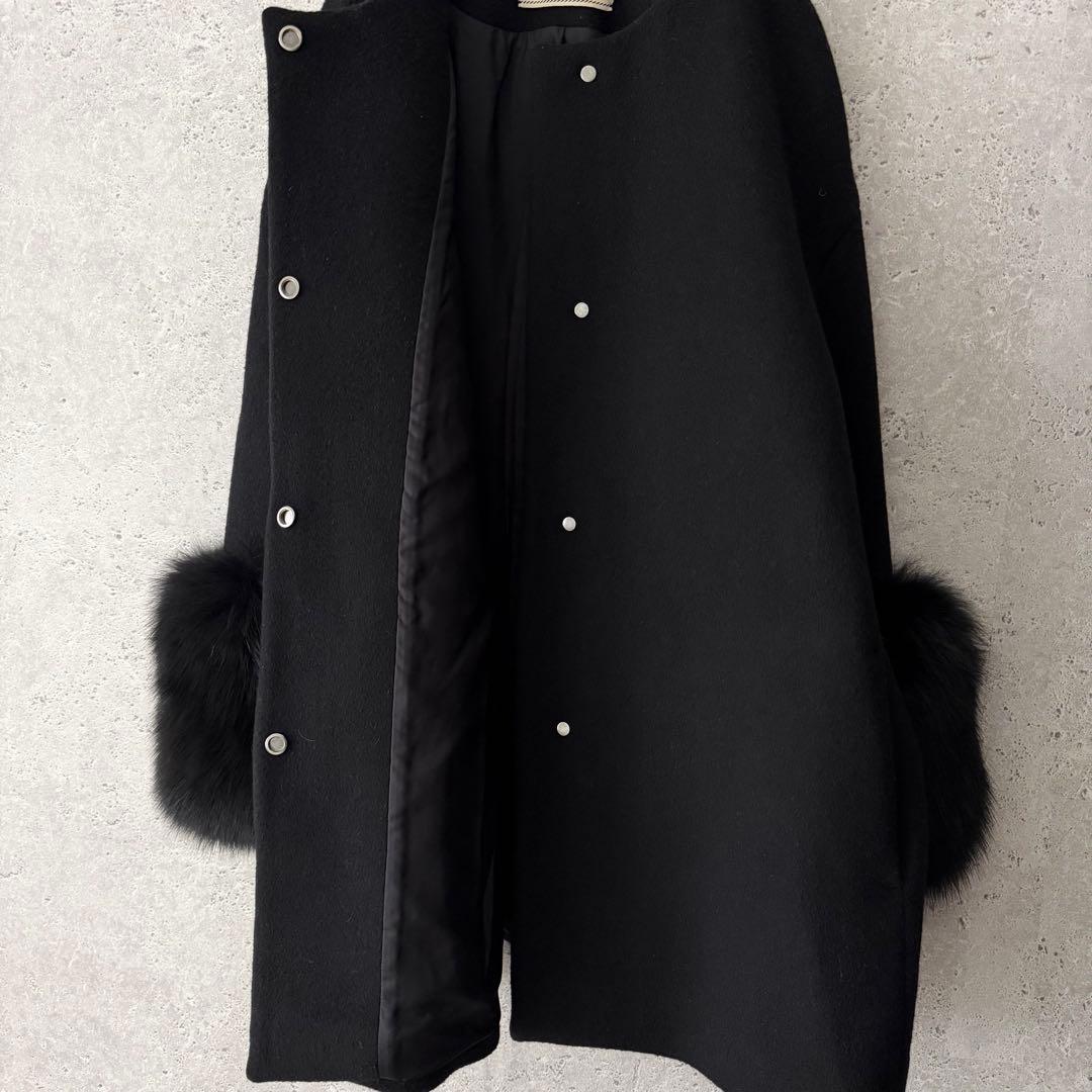 UNITED ARROWS UBCS ファースリーブノーカラーコート　36