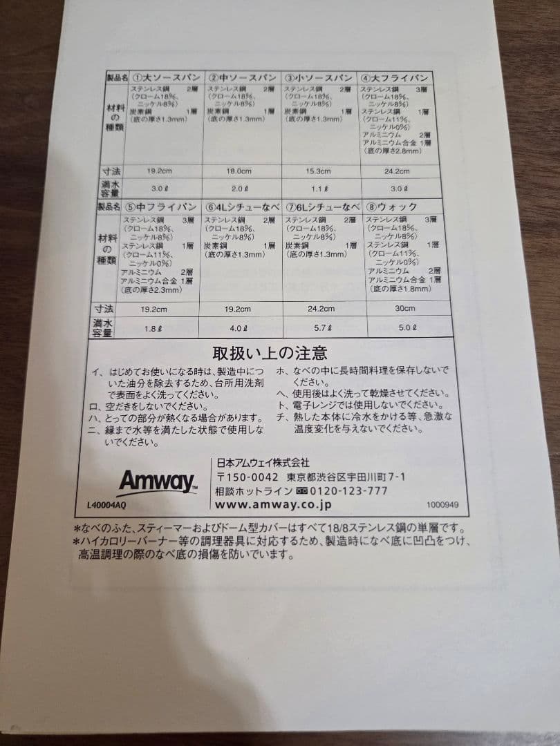 Amway　アムウェイ　4Lシチューパン　3点セット