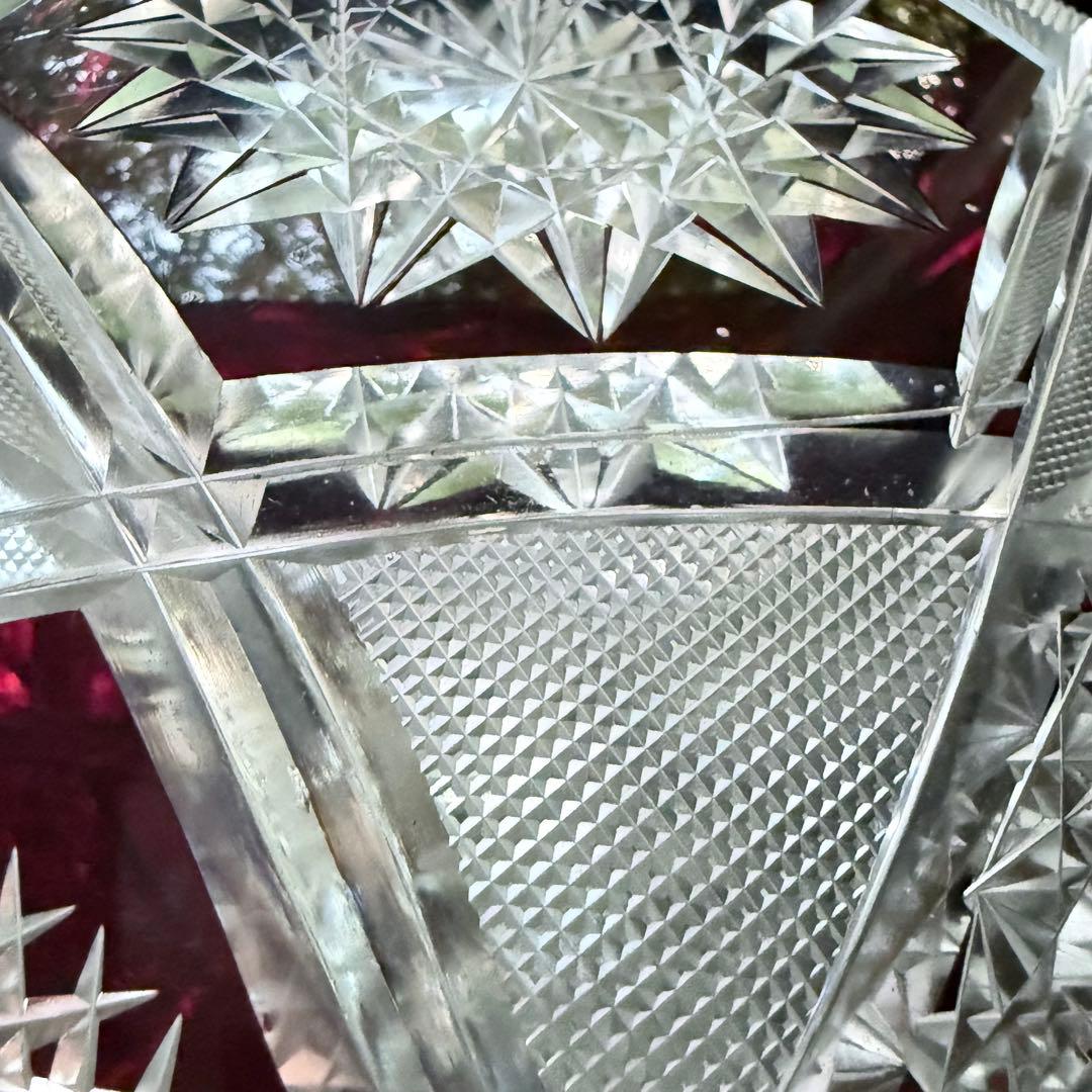 Y様へ感謝お嫁入り‼️涼やか星丸紋切子ボウル1客　錦手牡丹唐草小皿10客➕5客元箱