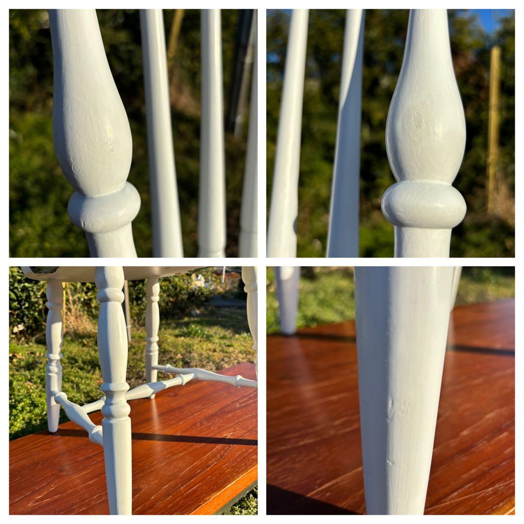 飛騨家具　WINDS太平 白いダイニングチェア① ウィンザーチェア　鋲打ち