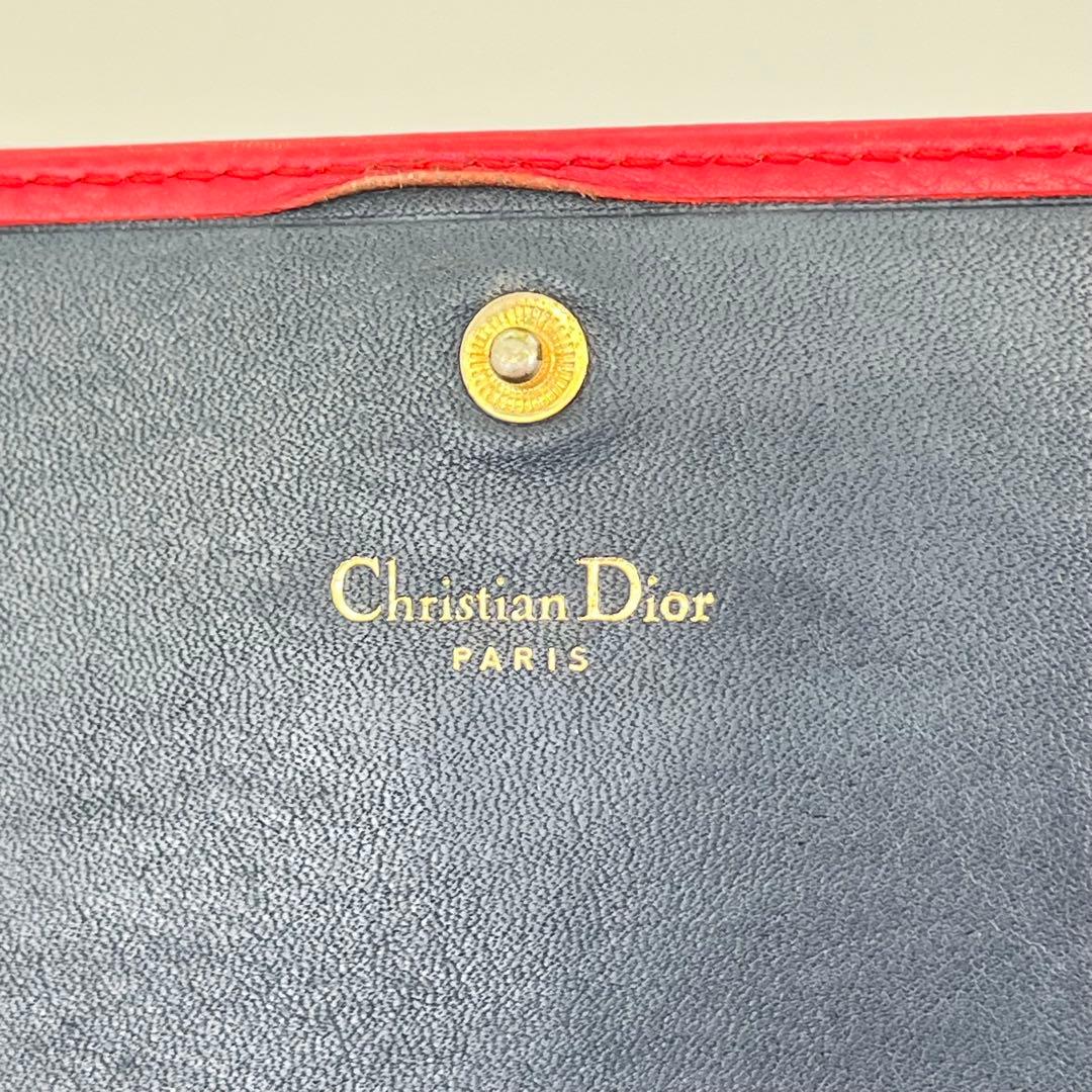 クリスチャンディオール 長財布 フラップウォレット CDロゴ金具 ピンク レザー