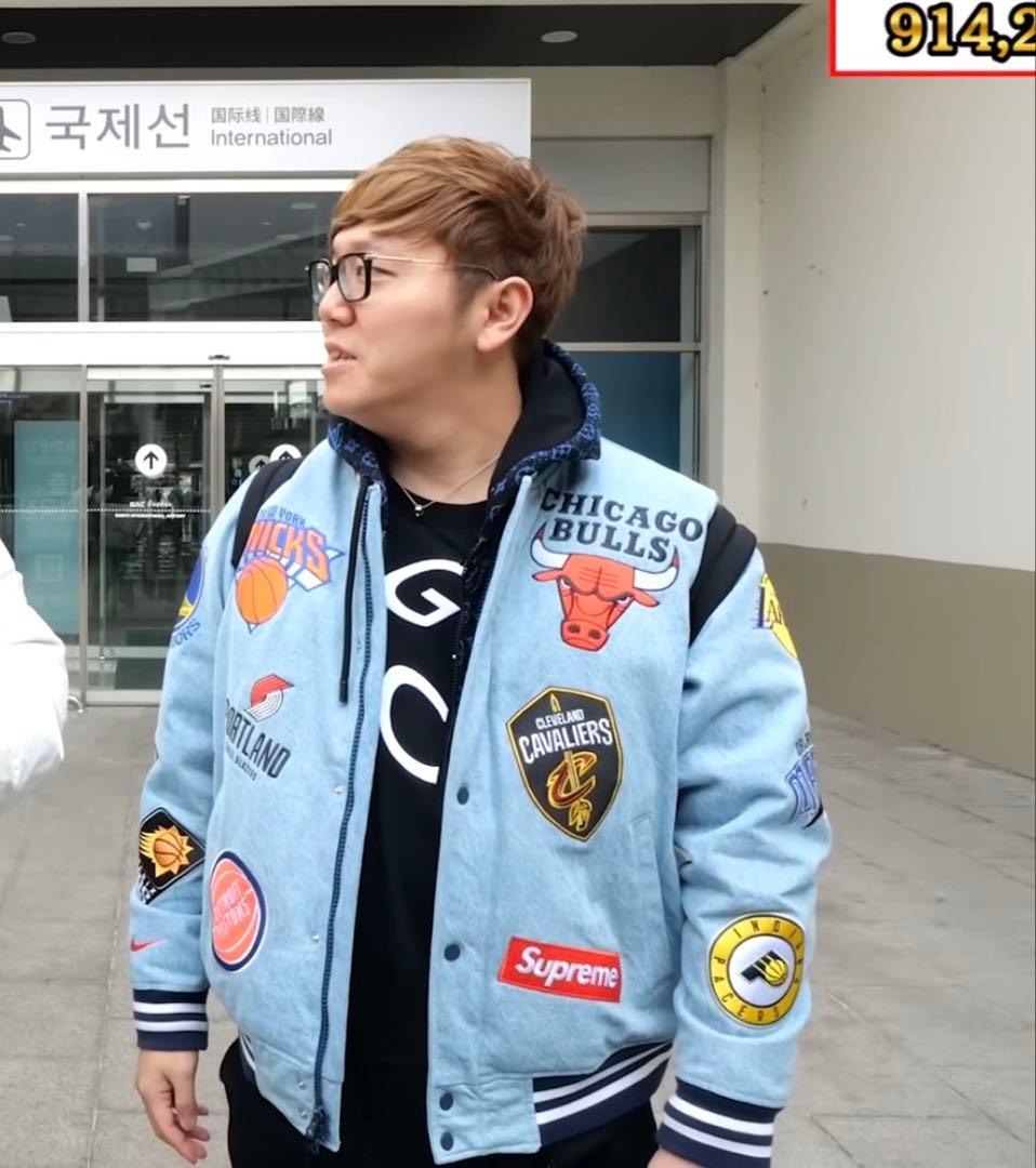 Nike NBA supreme スタジャン 美品 M 白 ホワイト