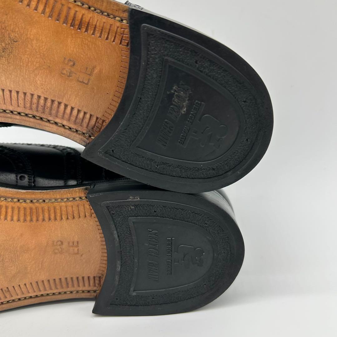 スコッチグレイン ウィングチップ フルブローグ 25cm ブラック 内羽根 革靴