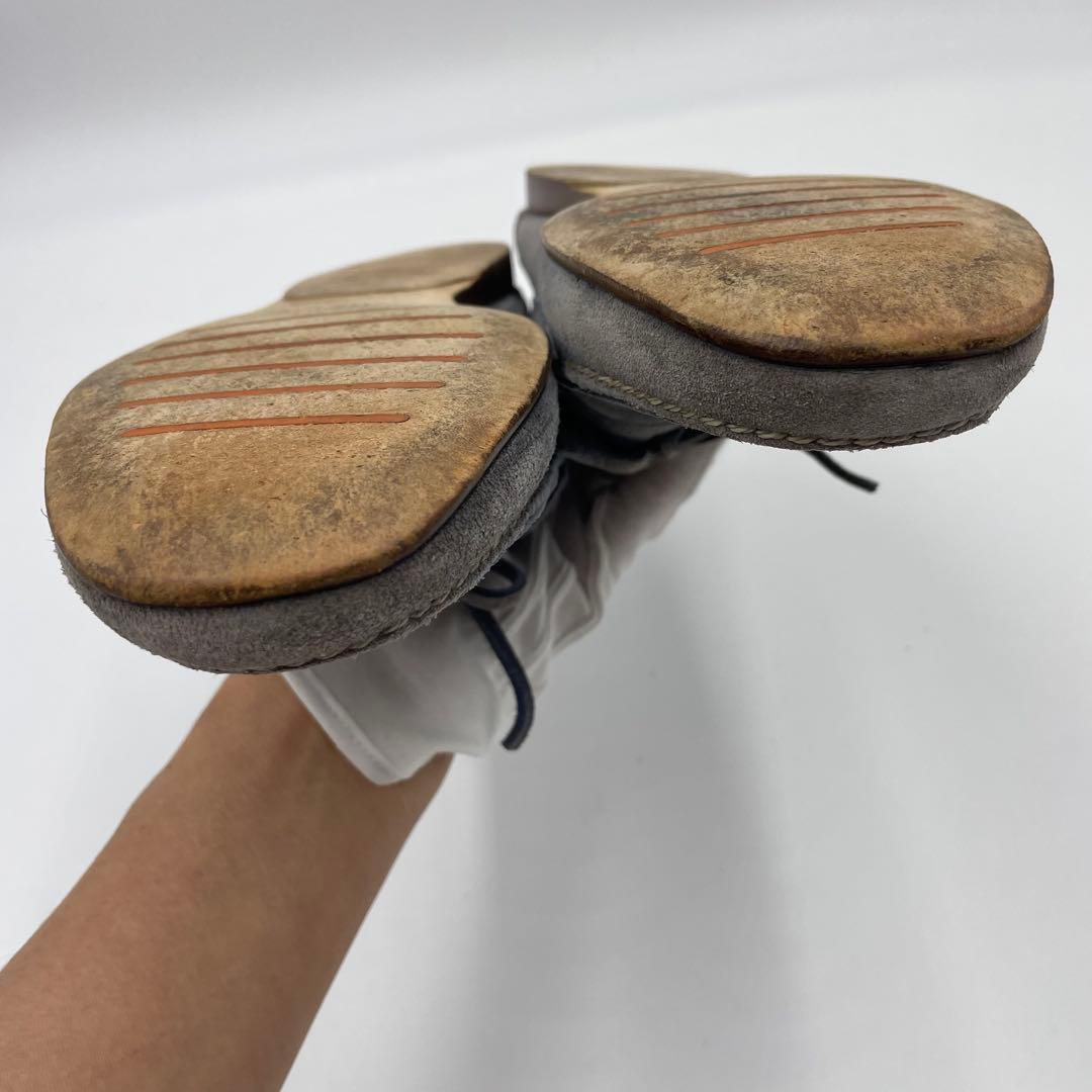 【美品】HERMES スウェード　モカシン　ドライビングシューズ　グレー26cm