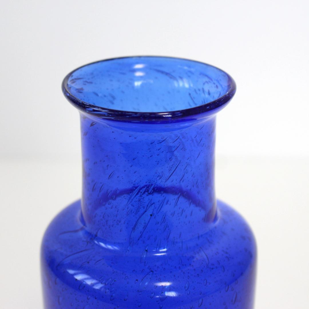 【サイン入り】エリックホグラン　Erik Hoglund　ブルー 花器花瓶　北欧