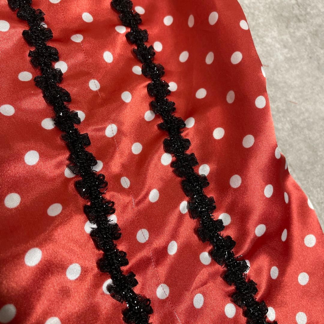 コムデギャルソン ドット柄　長袖シャツ 丸襟　オレンジ