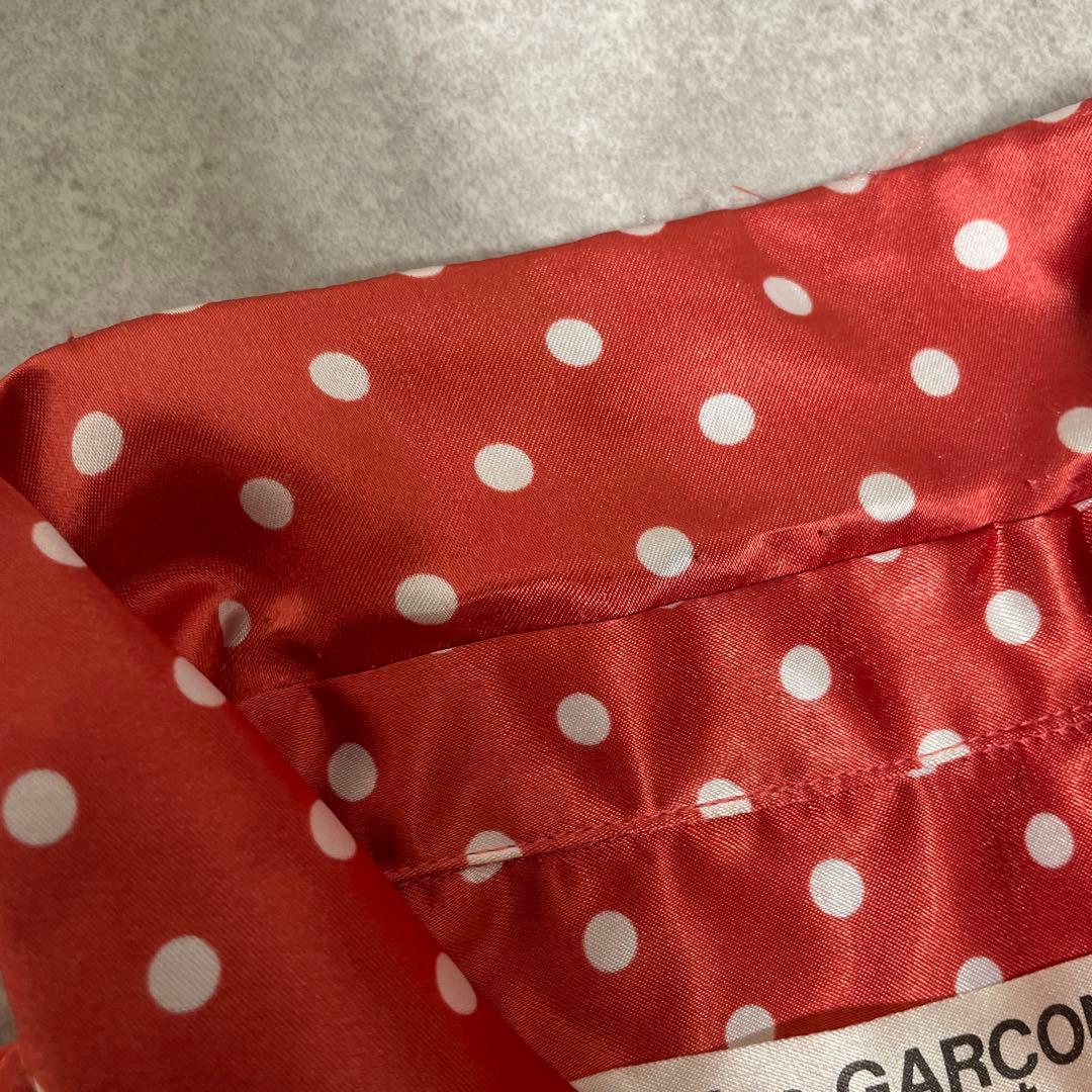 コムデギャルソン ドット柄　長袖シャツ 丸襟　オレンジ