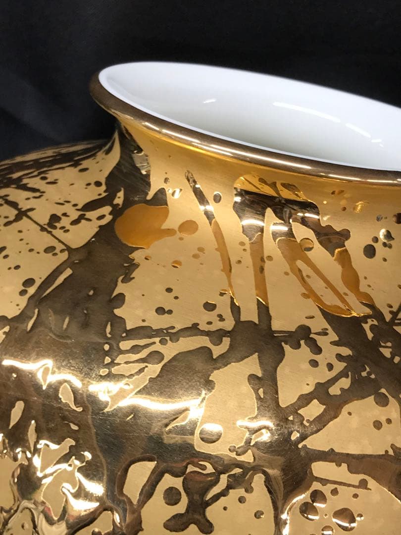 【USED】NARUMI ゴールド　花瓶　壺　フラワーベース　24cm