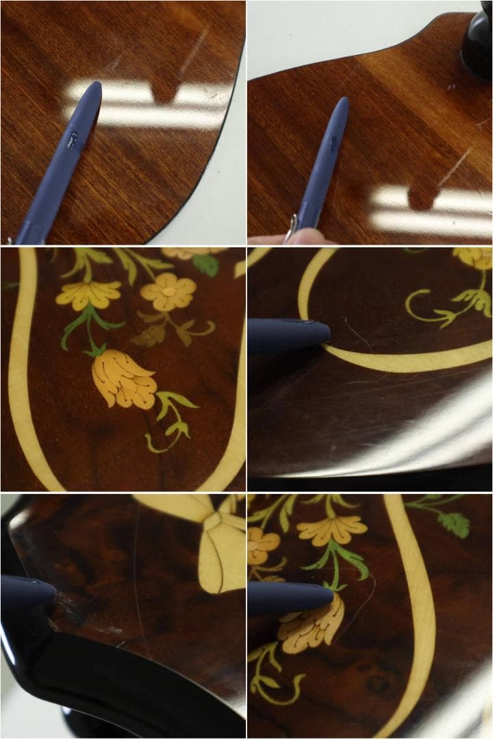 値下げイタリア製クラシカル家具 象嵌 サイドテーブル 花台 飾り台 高さ43cm