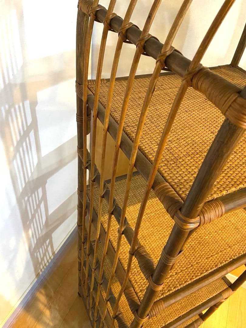 ラタン✴︎アーチ型✴︎オープンシェルフ✴︎アンティーク✴︎4段✴︎インテリア✴︎冬の模様替え