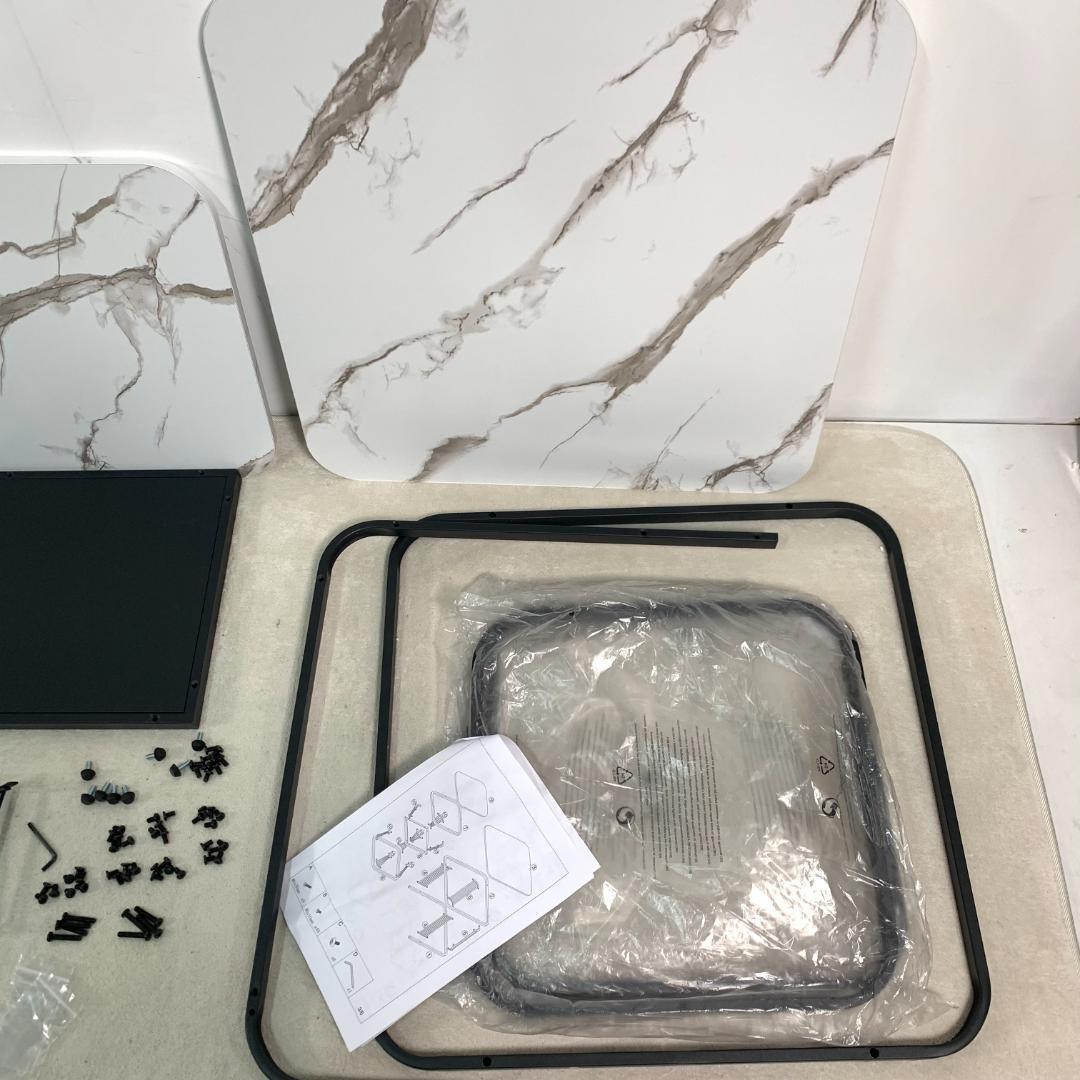 訳あり新品センターテーブル 大理石風 ローテーブル 入れ子式1391-160