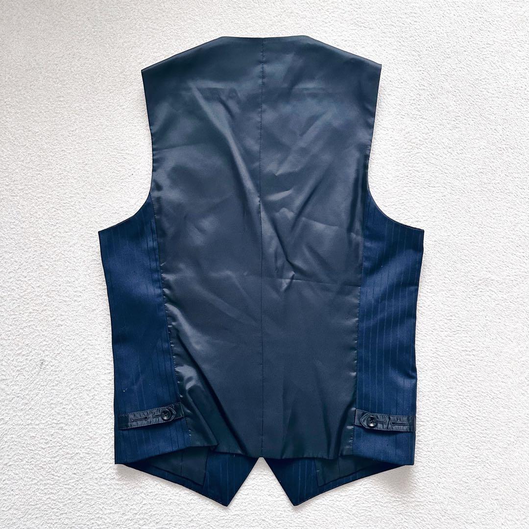 スーツセレクト　スリーピース　セットアップ　スーツ　ネイビー　ストライプ