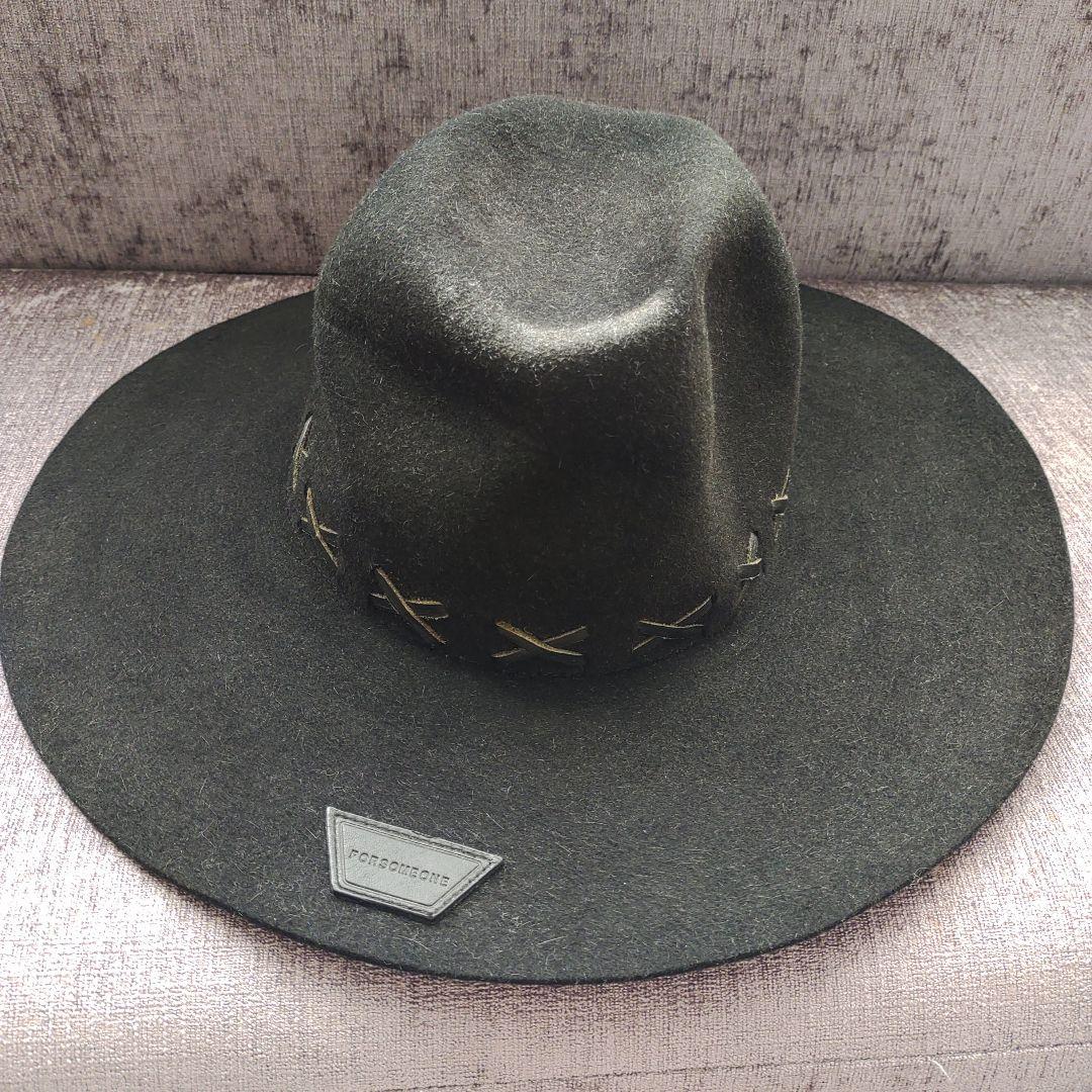 forsomeoneハットブラック　黒鹿革ディアスキンldh