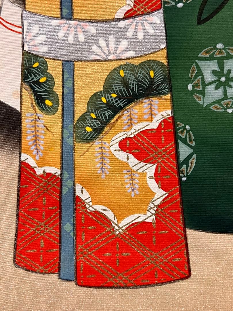 国井幸雪 直筆『立雛』 絹本 共箱 雛祭り ひな祭り 日本画 掛け軸 掛軸 茶掛