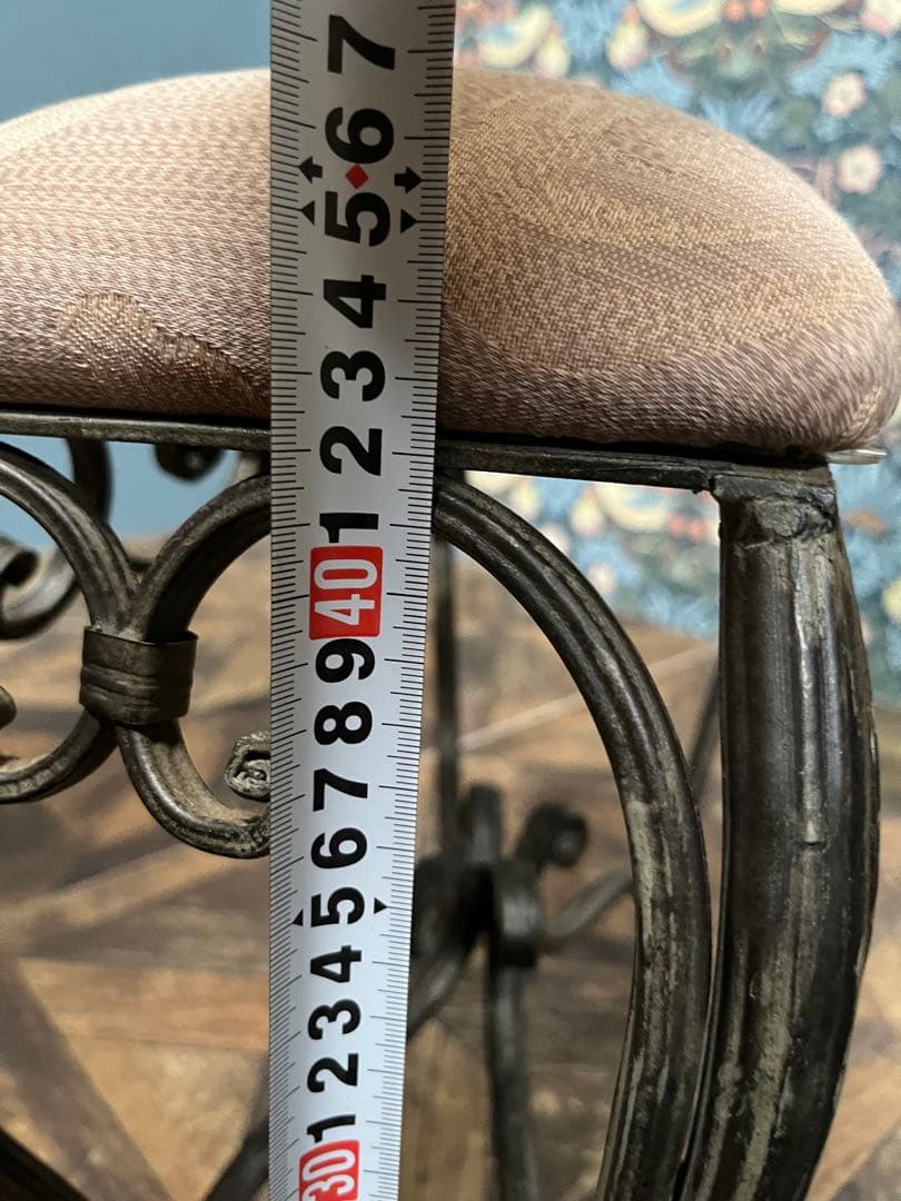 スツール スリム アイアン インテリア アンティーク 猫脚 ビンテージ ショート