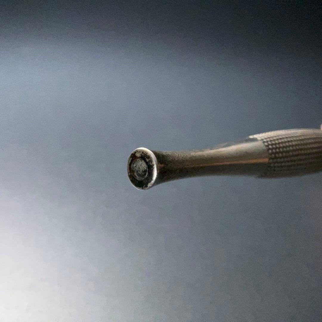 銀製煙管　霰文　キセル　アンティーク　骨董　6R1256お2