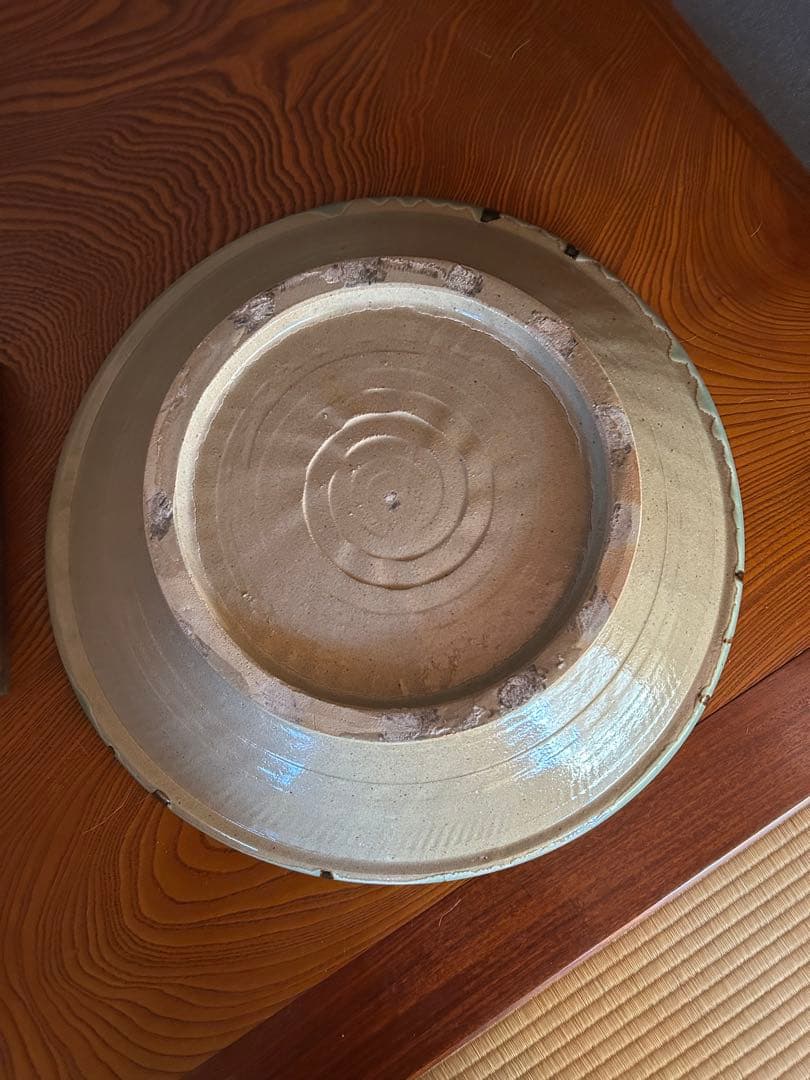 【一点モノ‼️】最高級　青柿流皿　大皿　飾り皿　インテリア　和室 花模様 絵皿