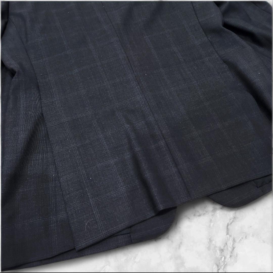 Aquascutum スーツ セットアップ ダークグレー チェック 大きいサイズ