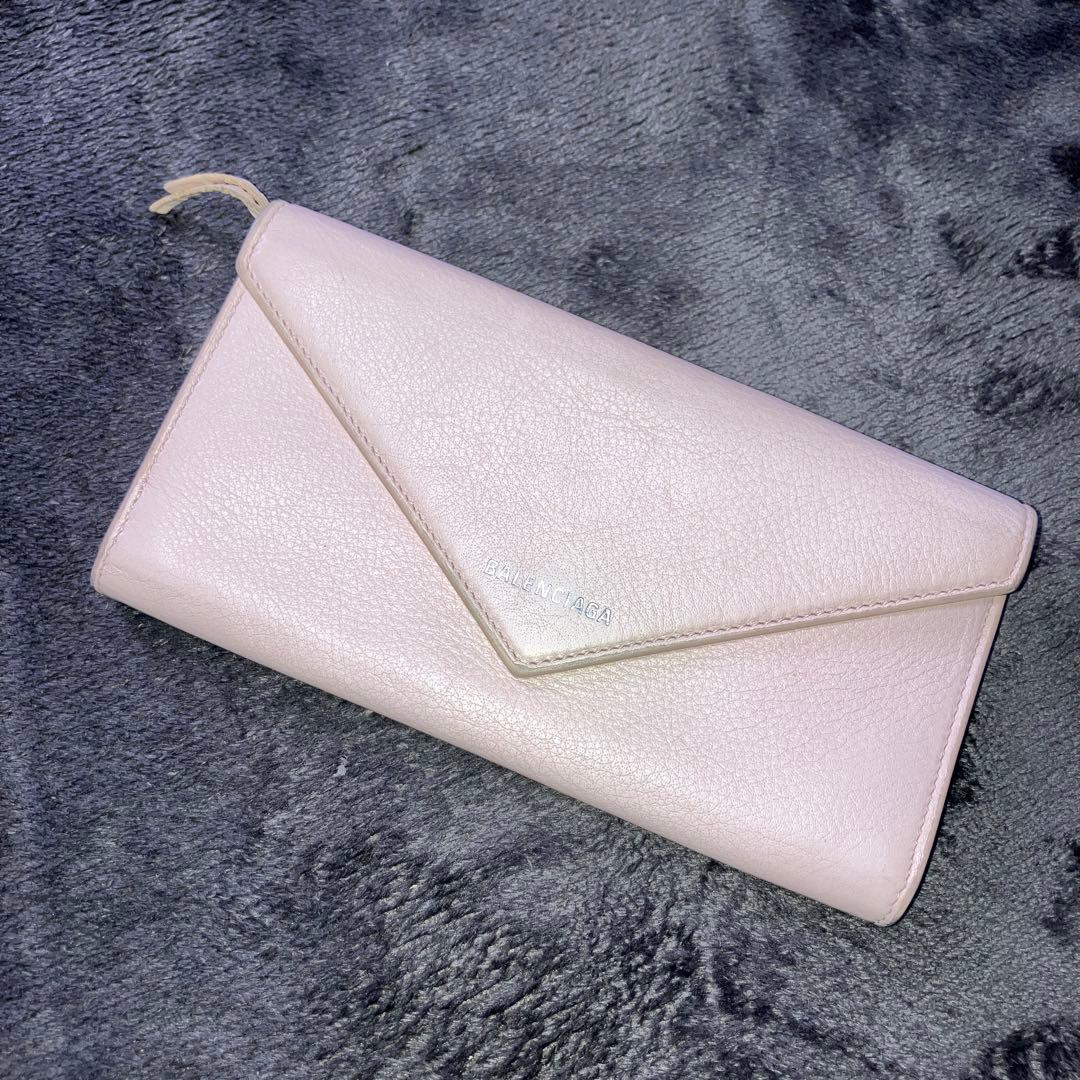 バレンシアガ　ピンク　桃色　長財布　レディース