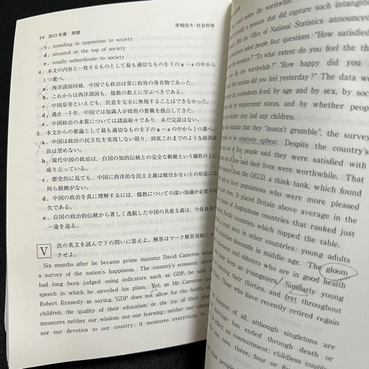 赤本　早稲田大学　社会科学部　1988年～2018年　31年分