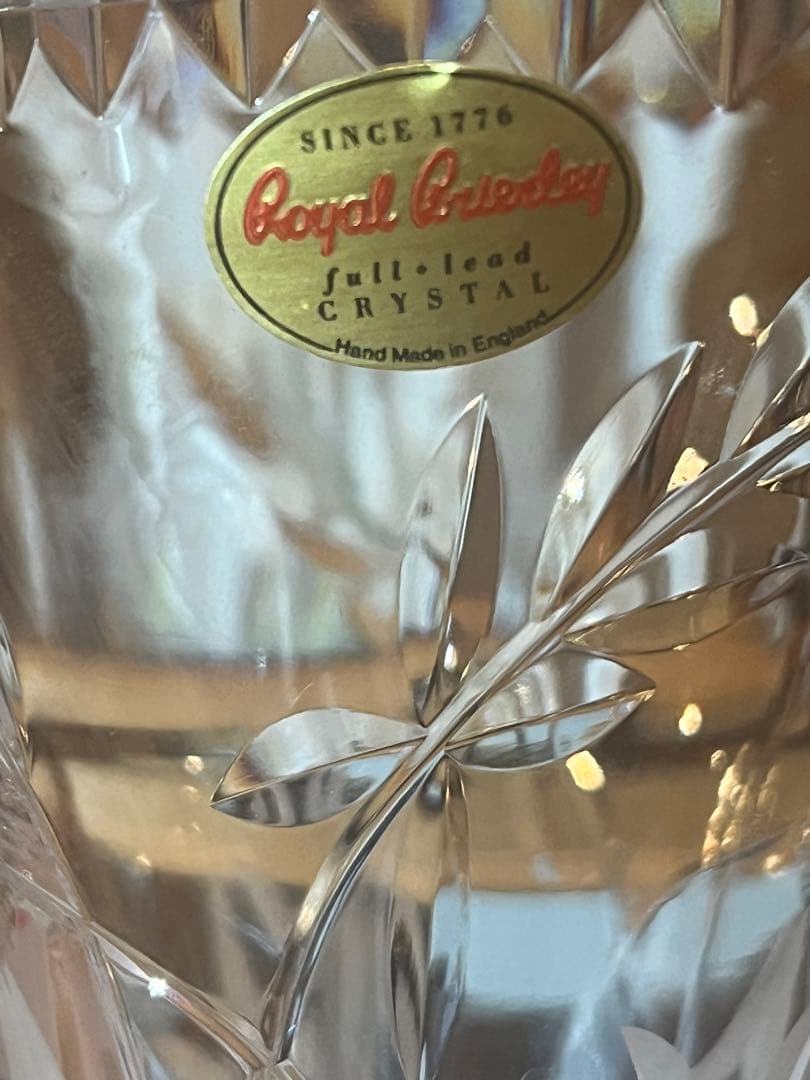 未使用イギリス王室御用達ロイヤルブライアリー1776年クリスタルフラワーベース