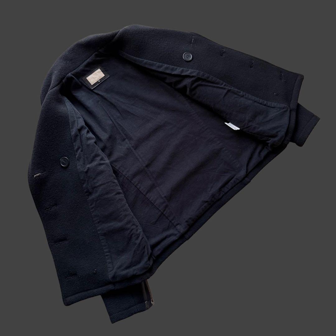 日本製 RawLife 牛革×ウール 丈短 Pコート RiRiジップ 上野商会