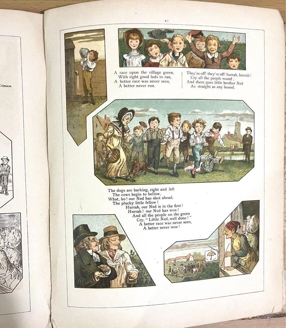 No228希少 アンティーク 古書 洋書 絵本 ビクトリアン 塗り絵 児童書