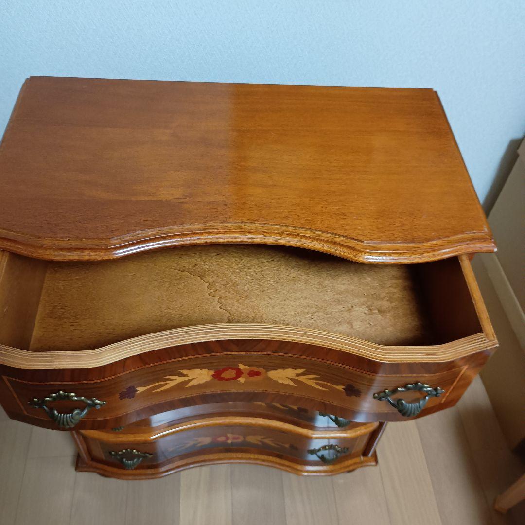 イタリア製 タロッコ モーレンス 4段チェスト 象嵌 アンティーク