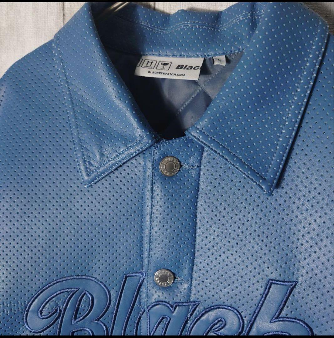 R*Y様 【美品】ブラックアイパッチ　フェイク レザー ジャケット　中綿　スタジ