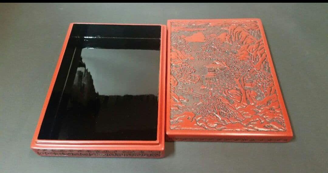 82*215仙台堆朱 漆芸 漆器 木箱 硯箱 工芸品 骨董
