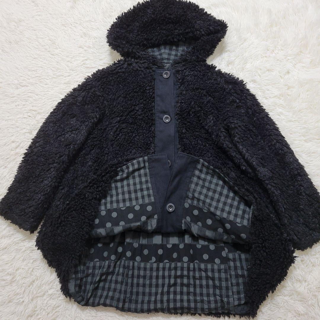 リバーシブル✨センソユニコ　tb　パッチワークデザイン　ハーフコート　フード