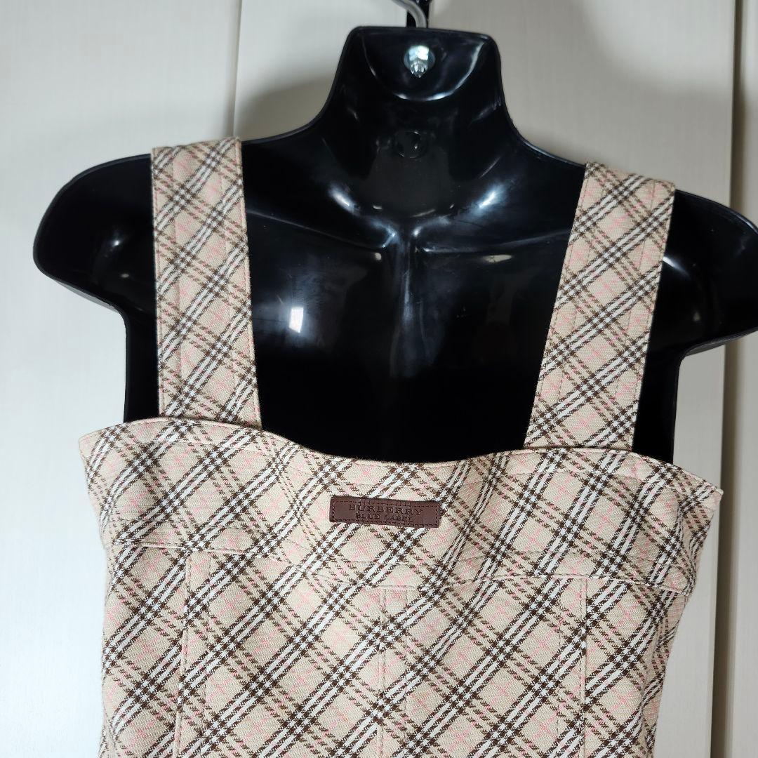 希少　美品　BURBERRY ノバチェック　ワンピース　牛革ベルト　y2k　S