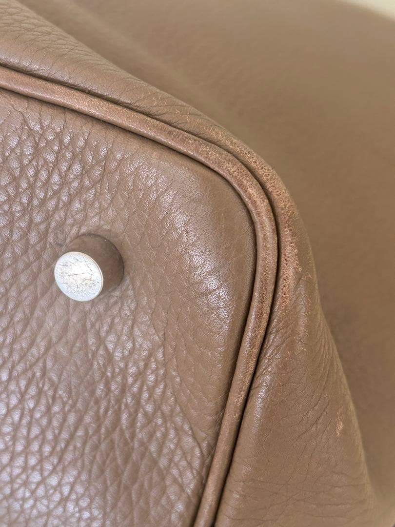 シセイ　メンズレザー トートバッグ　ベージュ