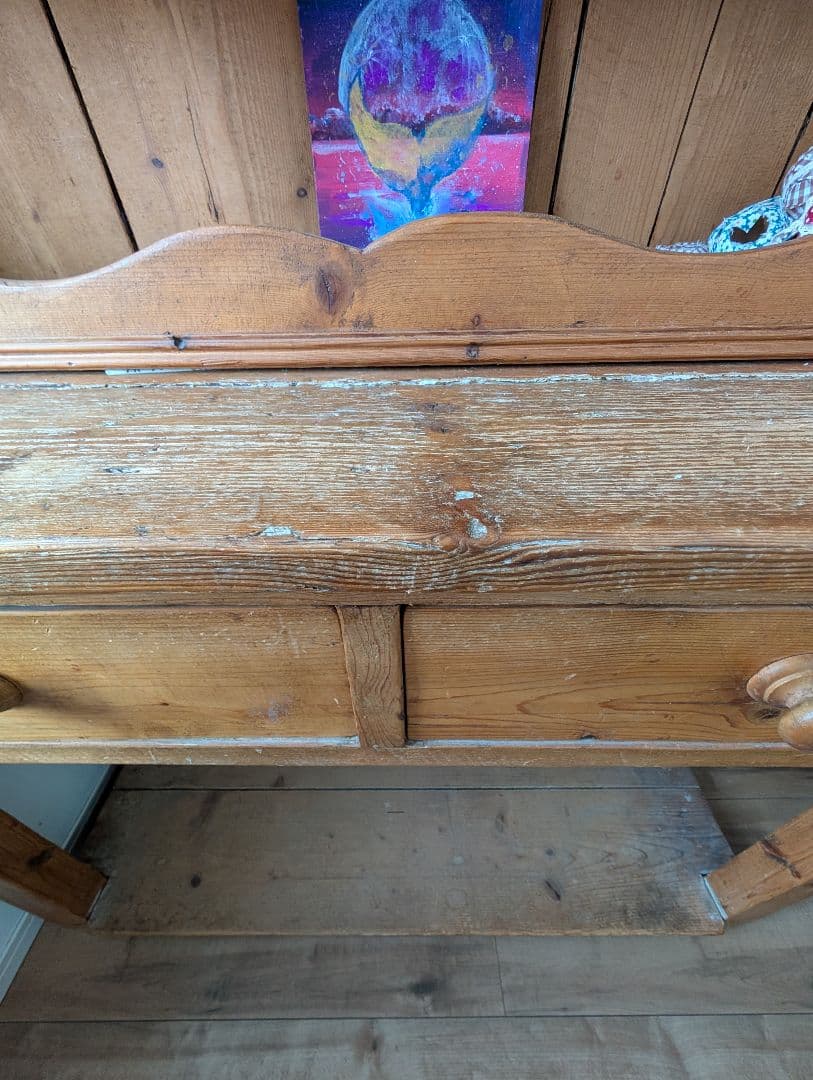 アンティークパインカップボード