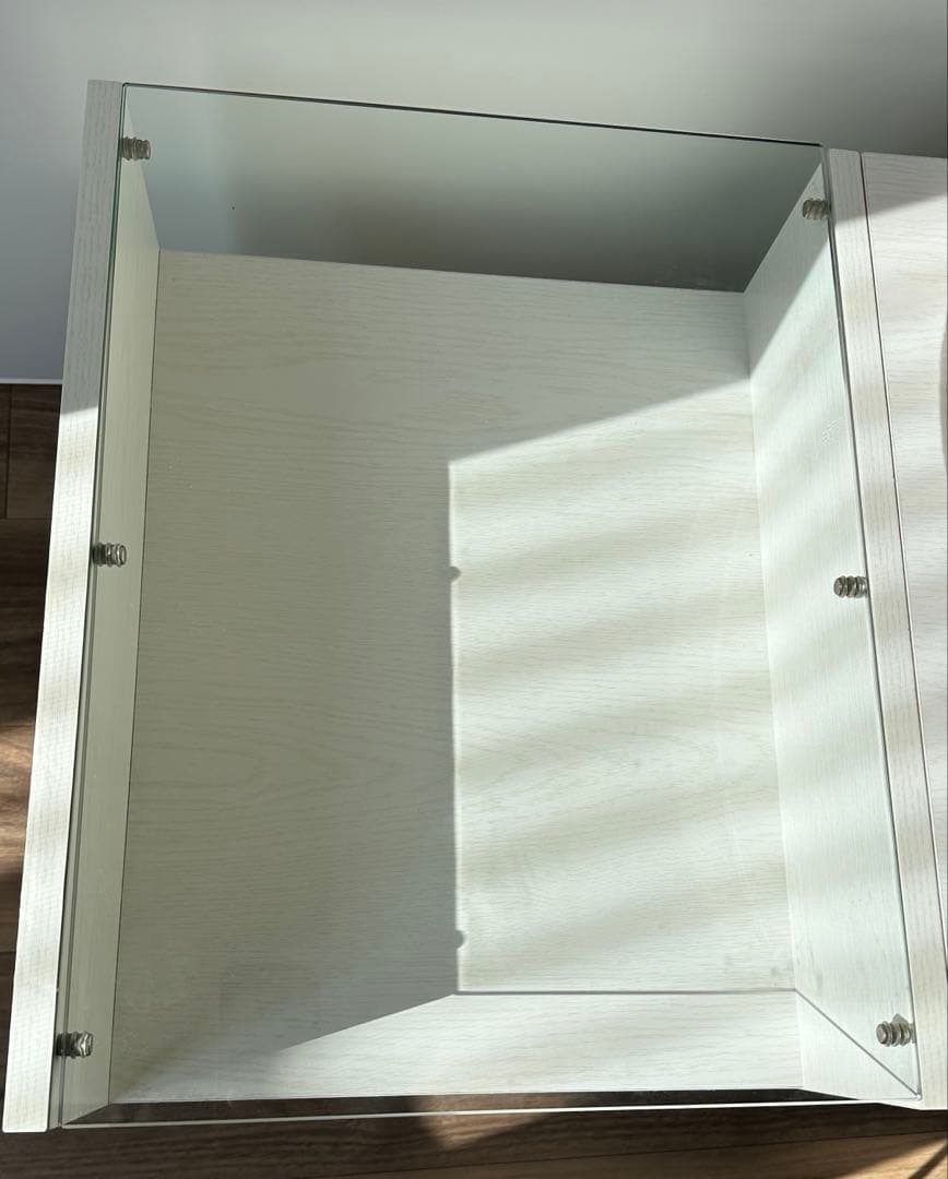 lowyaホワイト ガラス付きテーブル 引き出し付き ドレッサーテーブル