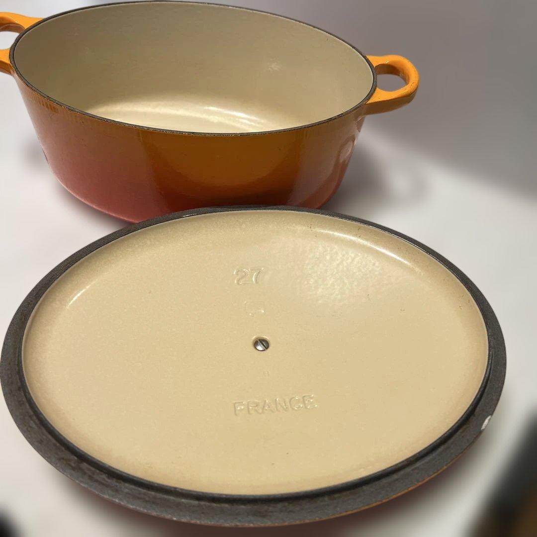 Le Creuset 　ル·クルーゼ オレンジ 両手鍋 楕円形　27cm
