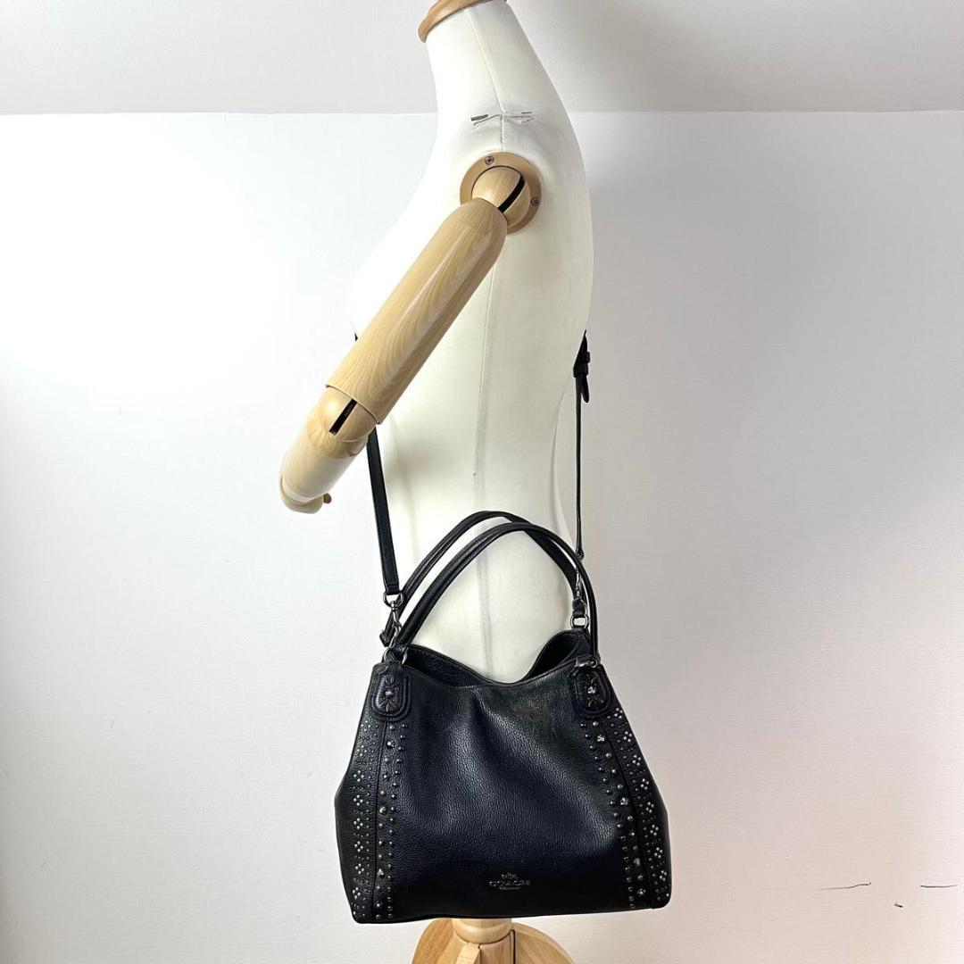美品　コーチ　イーディー　2way ショルダーバッグ　トートバッグ　斜め掛け　黒