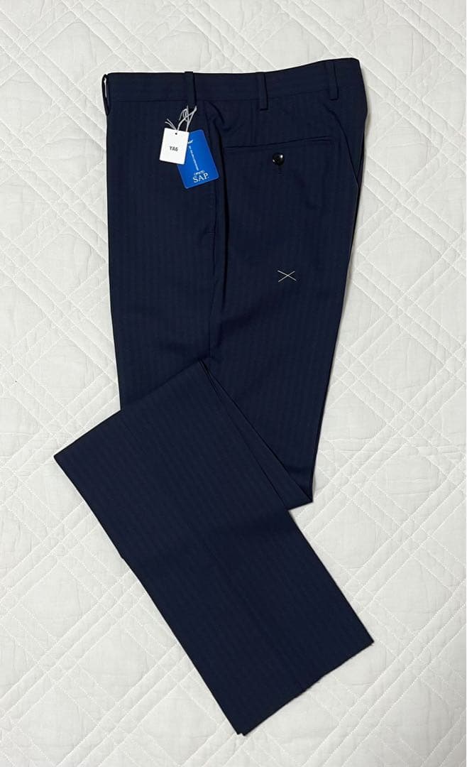 新品 タグ付き HILTON スーツ COLOMBO ブルー ストライプ