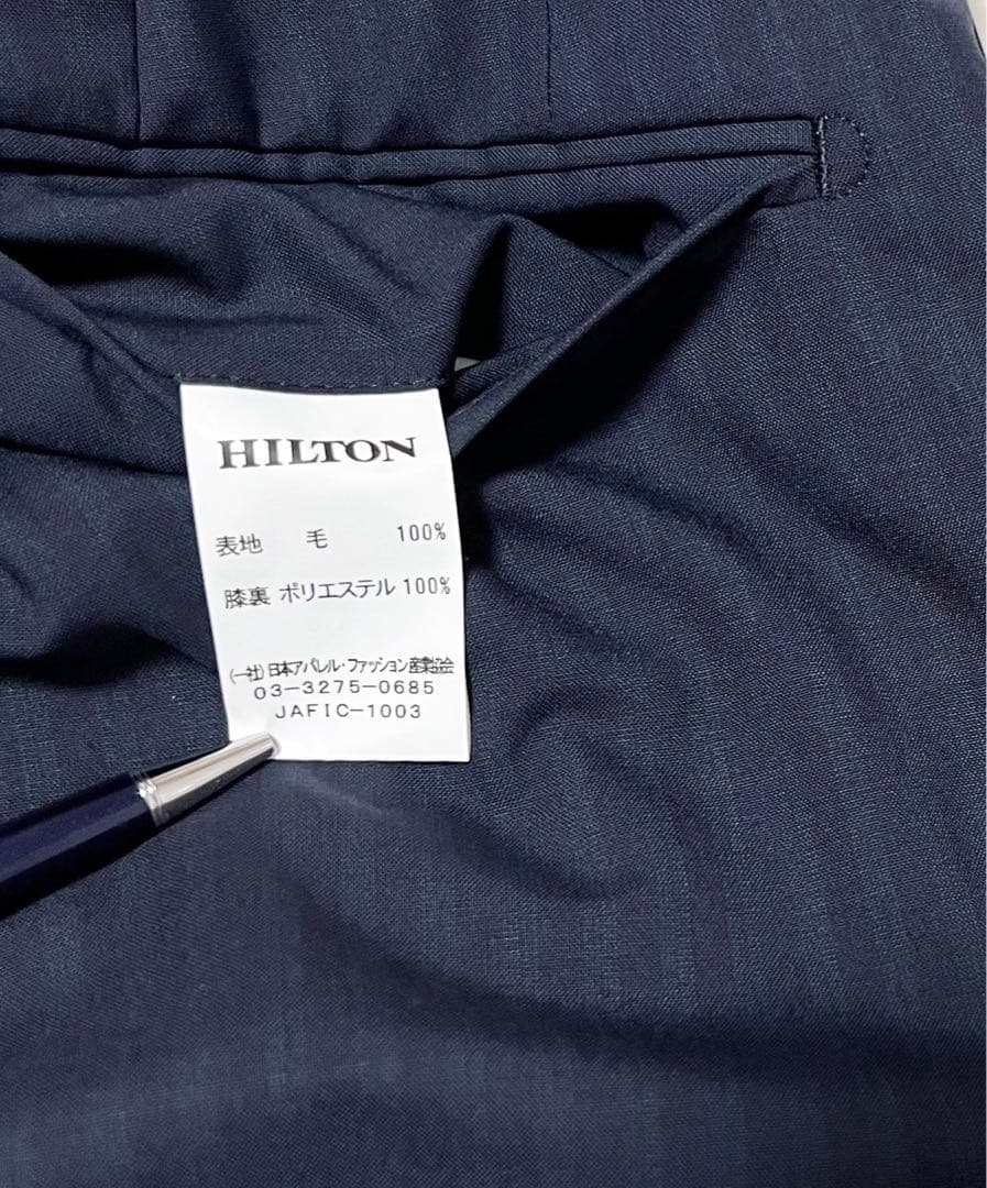 新品 タグ付き HILTON スーツ COLOMBO ブルー ストライプ